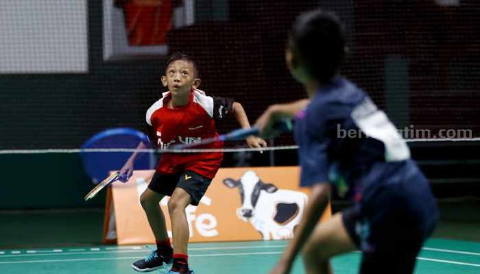 Cerita Pebulutangkis Asal Pasuruan yang Lolos Audisi Umum PB Djarum, Hampir Gagal Berangkat Pebulutangkis asal Pasuruan, Jawa Timur Muhammad Kifin Saputra tampil ngotot di hari kedua tahap turnamen Audisi Umum PB Djarum 2023. (Way)