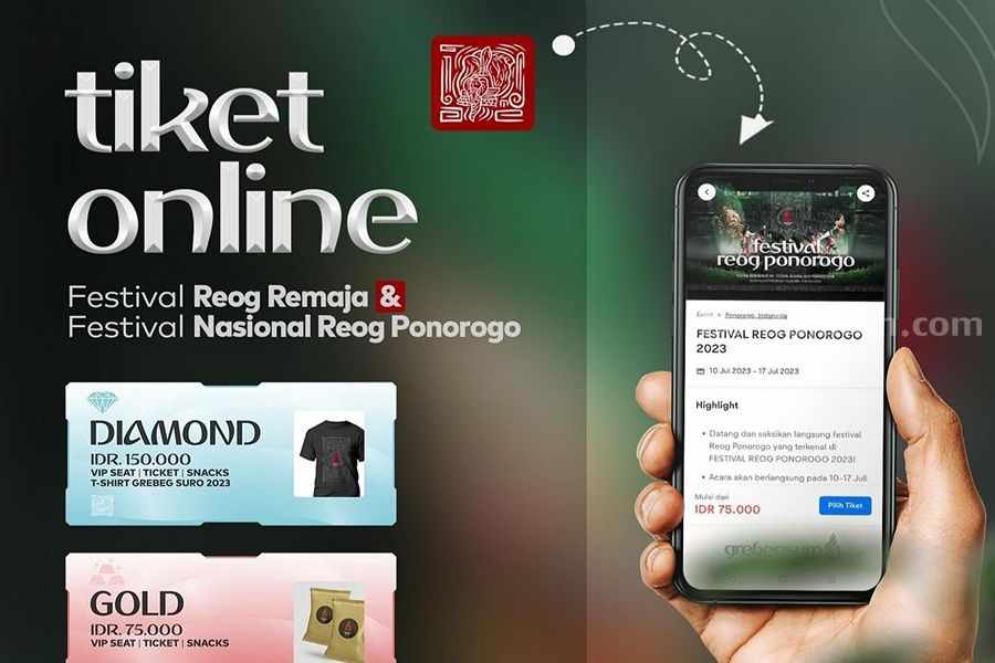 Tiket Festival Reog Ponorogo bisa dipesan secara online. (Foto/IG Grebeg Suro Ponorogo 2023)