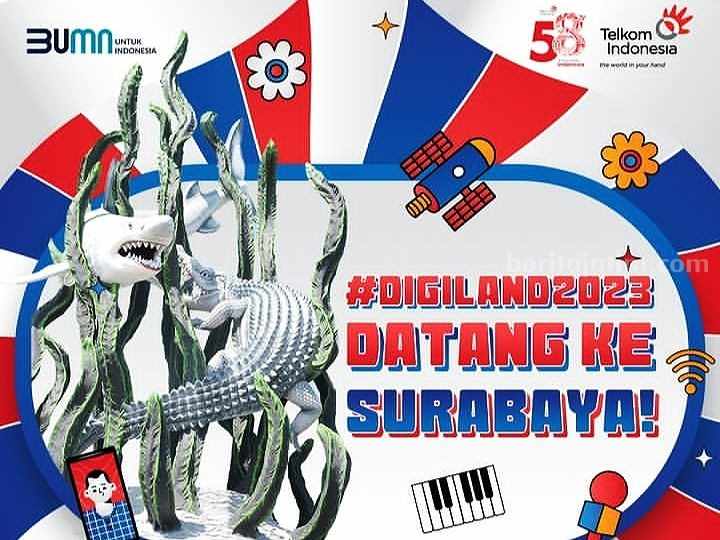 Poster Digiland Indonesia, konser musik sekaligus talkshow yang akan berlangsung di Parkir Timur Plaza Surabaya, Minggu (23/7/2023). (Sumber foto: Instagram digilandid)