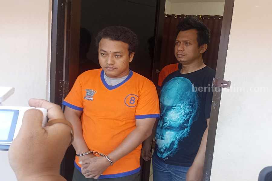 Dani saat dirilis di Polsek Sukolilo, Senin (31/07/2023). (Foto/Anggadia).
