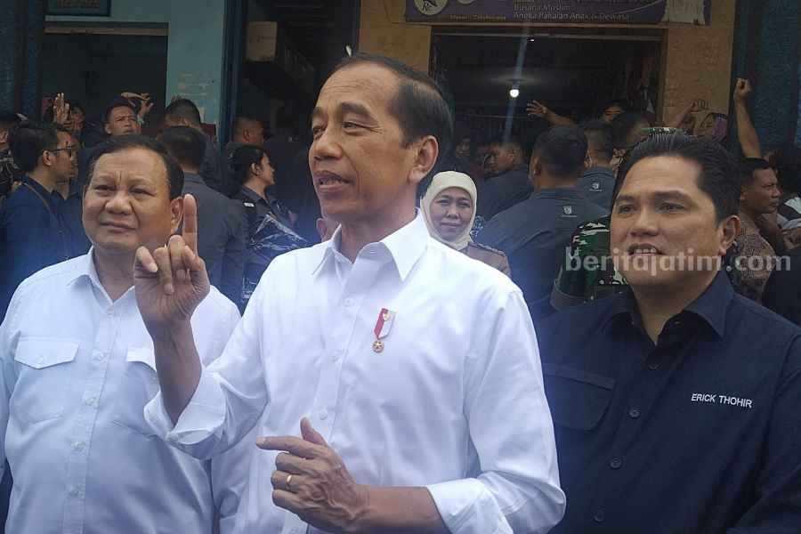 Jokowi Pantau Inflasi di Malang Dikawal Prabowo dan Erick Thohir Jokowi