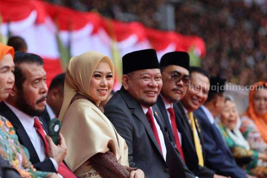 HUT Bhayangkara, LaNyalla Harap Polri Tingkatkan Pelayanan LaNyalla dan istri