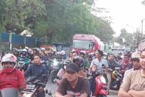 Arus lalu lintas Jalan Raya Ngawi-Maospati yang tersnedat karena ada pohon tumbang. Arus lalu lintas Jalan Raya Ngawi-Maospati yang tersnedat karena ada pohon tumbang.