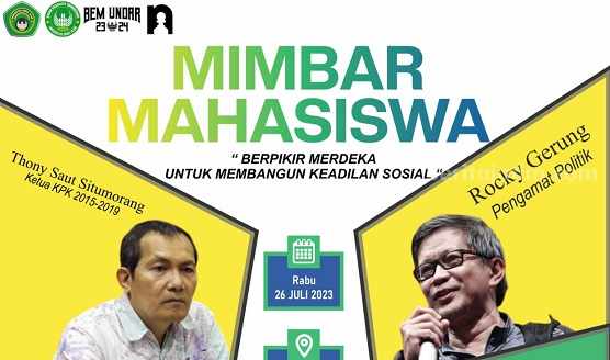 Seminar nasional di kampus Undar Jombang yang mengundang Rocky Gerung