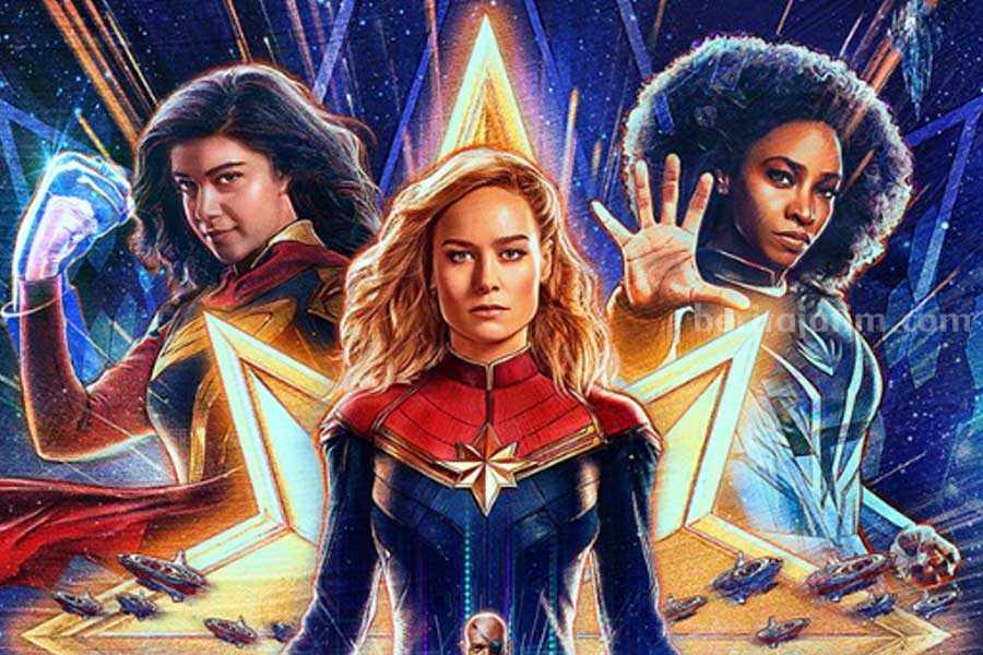 Poster film The Marvels yang segera tayang di Bioskop.