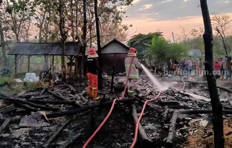 Kebakaran Hebat Brondong Lamongan, 6 Sapi Mati Terpanggang Kebakaran yang melanda bangunan rumah dan kandang di Dusun Wide, Desa Sendangharjo, Kecamatan Brondong, Lamongan.