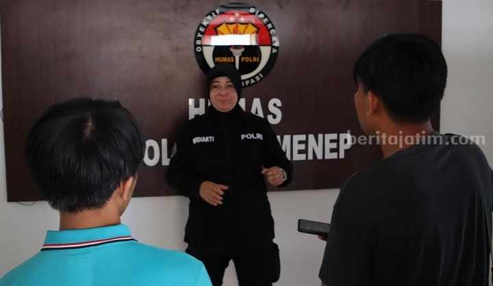 Kasi Humas Polres Sumenep, AKP widiarti saat memberikan keterangan kepada wartawan