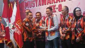 Muscab ke 8, Bogank : Pemuda Pancasila Bukan Organisasi Kaleng-kaleng Ketua MPC Pemuda Pancasila Kabupaten Malang, Priyo 'Bogank' Sudibyo, bersama Sekda Kabupaten Malang Wahyu Hidayat dan Forkopimda Kabupaten Malang, Minggu (27/8/2023).