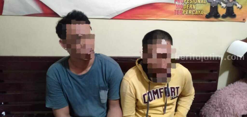 Tersangka dan barang bukti berupa sabu (foto : humas Polres Sumenep)
