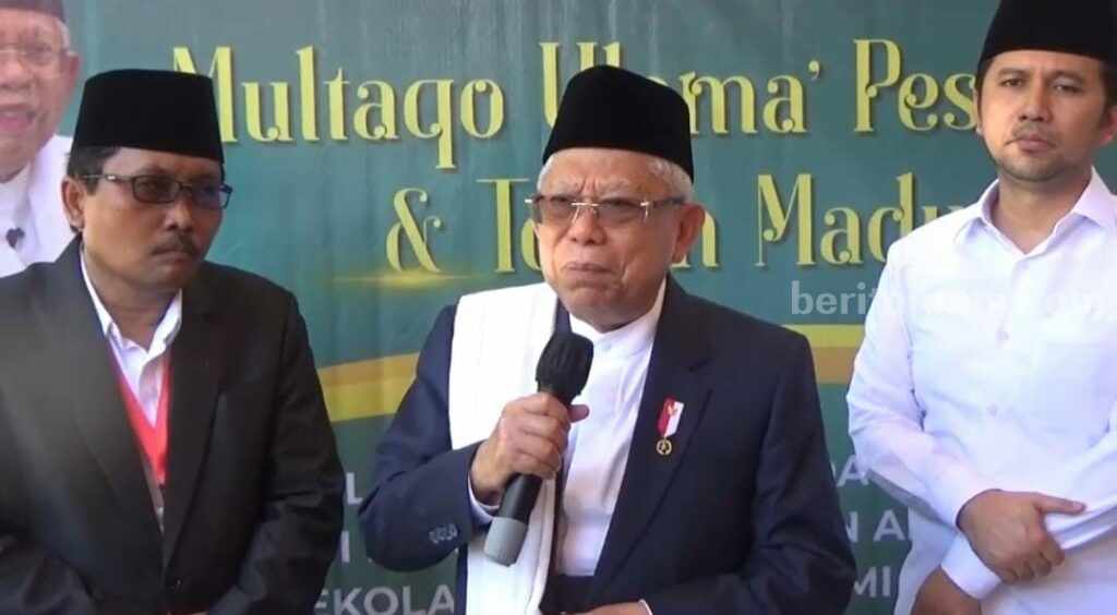 Wapres Ma’ruf Amin Dukung Wacana Haji Cukup Sekali Wakil Presiden RI, Ma'ruf Amin saat berkunjung ke Bangkalan (Foto: Zamachsari/beritajatim.com)