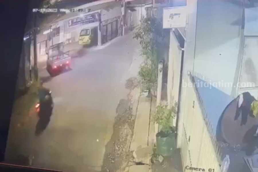 Rekaman CCTV saat pelaku mengeksekusi di Tubanan Lama, Surabaya, Sabtu (15/06/2023). (Foto/ist).