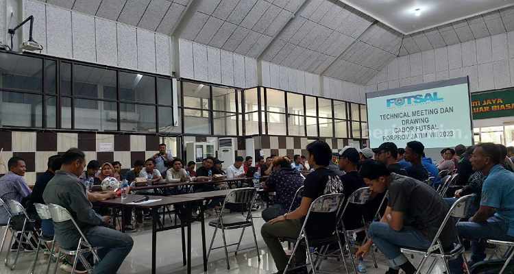 50 Tim Futsal Siap Bersaing di Porprov Jatim 2023 Drawing Porprov futsal di KONI Jatim.(way)