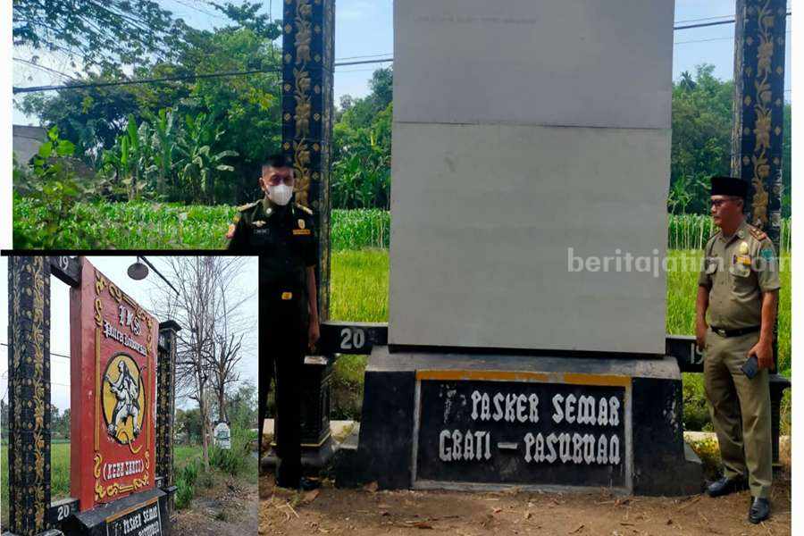 Tugu silat di Kecamatan Grati Pasuruan yang berubah jadi tugu Pancasila.
