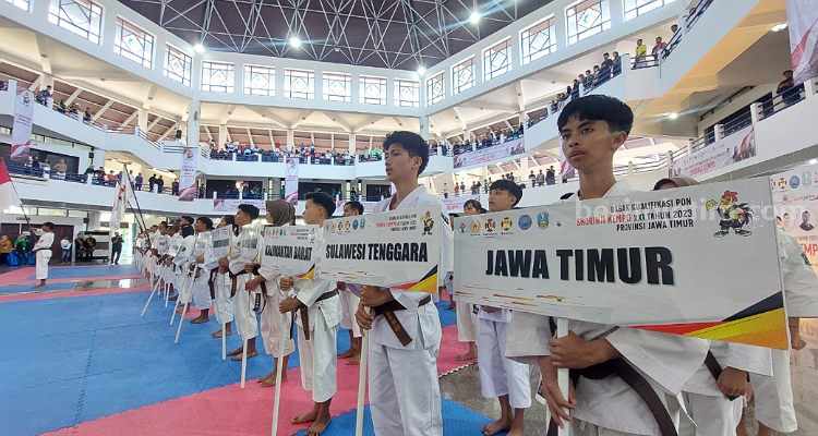 Pra PON Kempo Dibuka, Begini Harapan Ketua Umum KONI Pembukaan Pra PON Kempo di Graha ITS, Surabaya, Senin (21/8/2023). (Way)