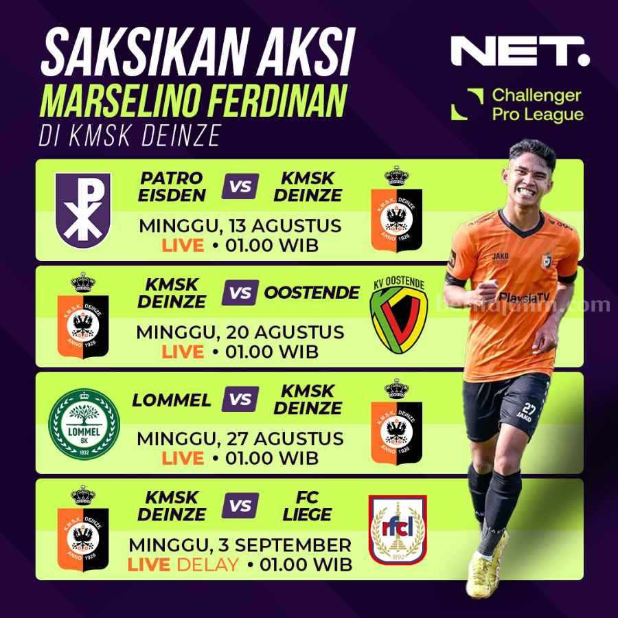 NET Tayangkan Aksi Wonder Kid Indonesia Marselino Ferdinan di Liga Belgia Jadwal Marselino Ferdinan di NET. (Foto: NET)