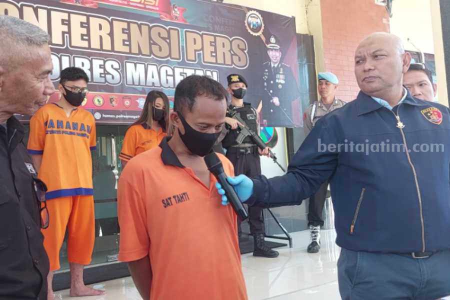 Pria Semarang Tipu Janda Asal Magetan, Gondol Duit Rp19 Juta dan Motor Pria Semarang yang tipu janda asal Magetan mrnjslsni pemeriksaan polisi, Rabu (2/8/2023)