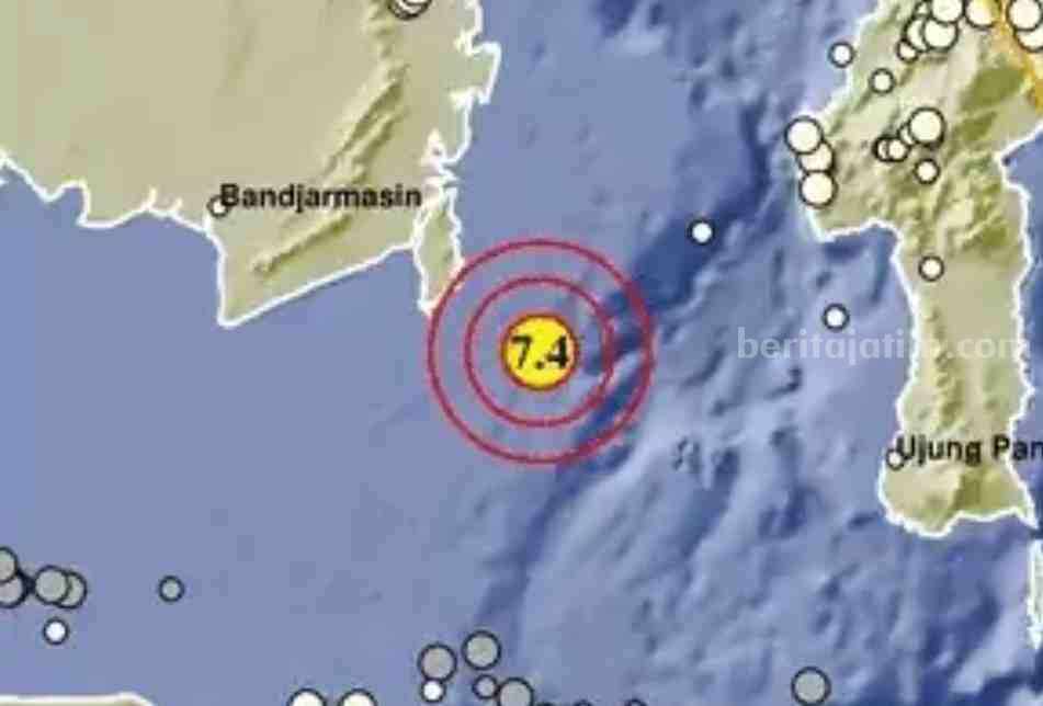 Gempa Dua Kali, 7,4 dan 6,5 Magnitudo Terasa Bergoyang sampai Jawa Timur Gempa berkekuatan 7,4 magnitudo terjadi di Kalimantan Selatan.