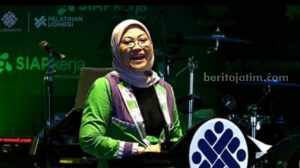 Menaker RI Ida Fauziyah saat sambutan