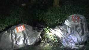 Dua karung berisi potongan tubuh manusia yang ditemukan di sungai Desa Japanan Kecamatan Mojowarno Kabupaten Jombang, Jumat (4/8/2023) malam