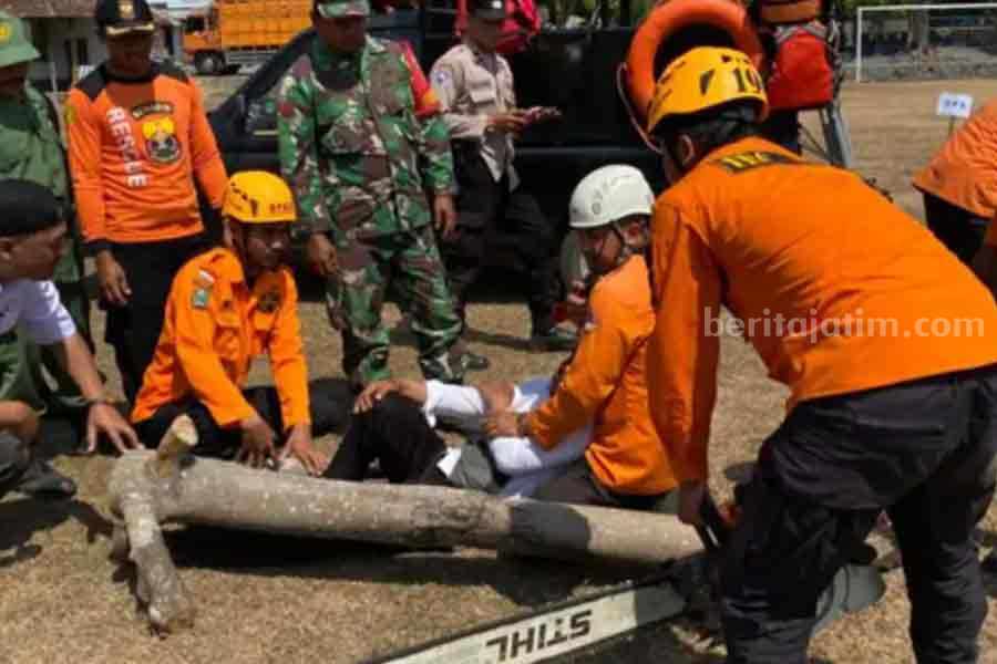 BPBD Magetan mengggelar kesiapsiagaan bencana banjir dan longsor. (Diskominfo)