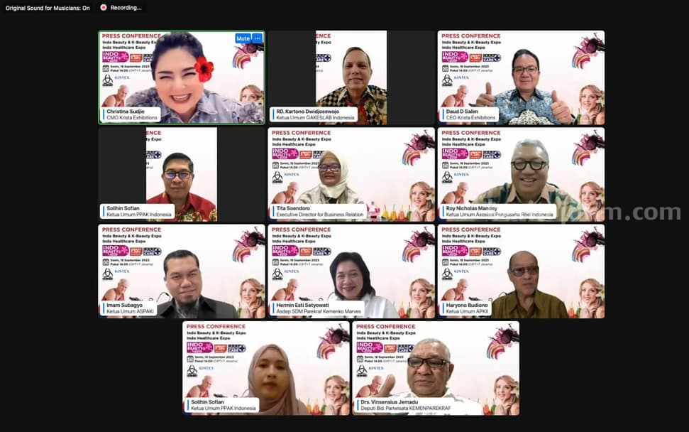 Pers conference pelaksanaan Indo Beauty Expo 2023 melalui zoom.