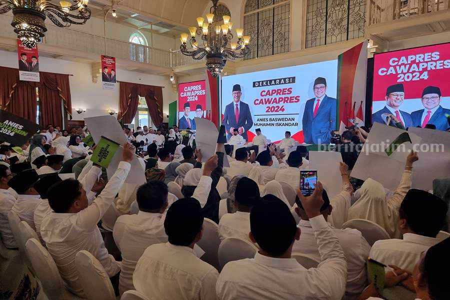Suasana Deklarasi Pasangan Anies-Muhaimin di Surabaya