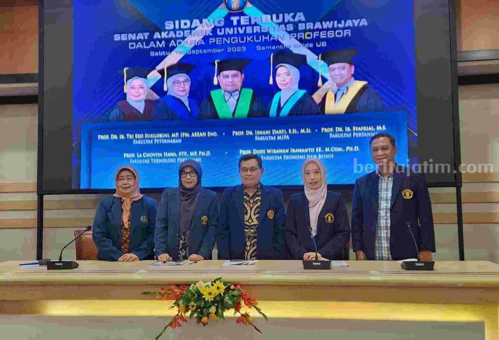 UB Kukuhkan Guru Besar Baru dari Lima Fakultas Berbeda