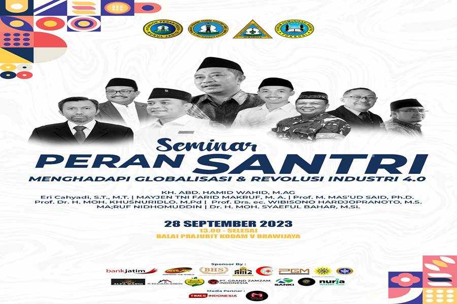 Poster pengumuman hari Santri besok di Kodam V Brawijaya, Kamis (29/09/2023).