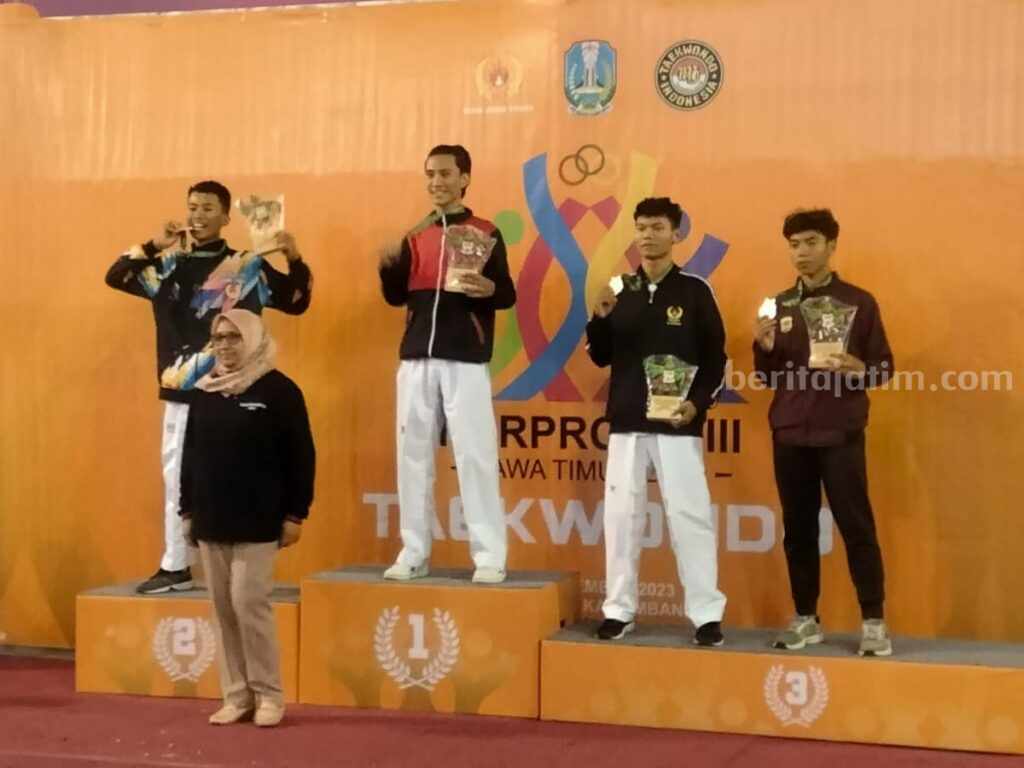 Bayu Dwi Ramadhan berhasil mengantarkan Kabupaten Mojokerto meraih medali pertama. [Foto : ist]