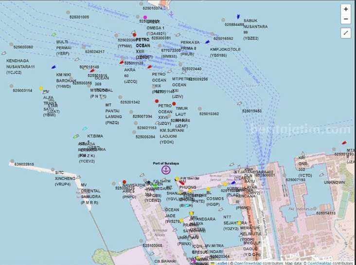 Mengenal AISITS, Inovasi Dosen ITS Pencegah Kecelakaan Pipa Minyak Bawah Laut Tampilan AISITS saat memonitor pergerakan kapal dan pipa bawah laut di Selat Madura.