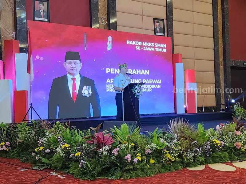Caption: Rakor penyamaan persepsi oleh MKKS SMA se-Jatim di Hotel Singgasari, Kota Batu.