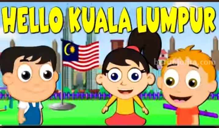 Tangkapan layar music video Halo Kuala Lumpur yang diduga jiplak dari lagu Hallo Hallo Bandung. (Sumber foto: YouTube Lagu Kanak TV)