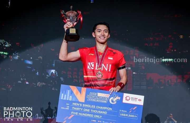 Jonatan Christie memenangkan Hong Kong Open 2023. (Sumber foto: Instagram/@jonatanchristieofficial)