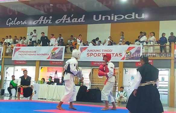 Bertanding di Jombang, Cabor Kempo Perebutkan 18 Medali Pertandingan Cabor Kempo di GOR Abi As'ad Unipdu Jombang, Rabu (13/9/2023)