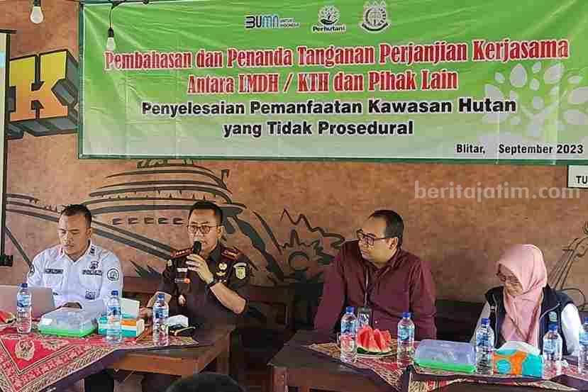 Lahan Tebu Liar di Kawasan Hutan Blitar Mulai Ditertibkan perhutani blitar