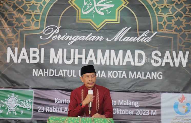 Pesan Pj Wali Kota Malang saat Peringatan Maulid Nabi Muhammad di PCNU Pj Wali Kota Malang, Wahyu Hidayat. (Humas Pemkot Malang)