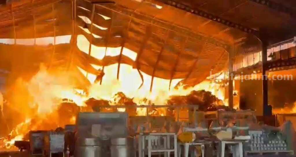 Pabrik Kayu PT Nankai Indonesia di Gresik Ludes Terbakar Pabrik Kayu Terbakar