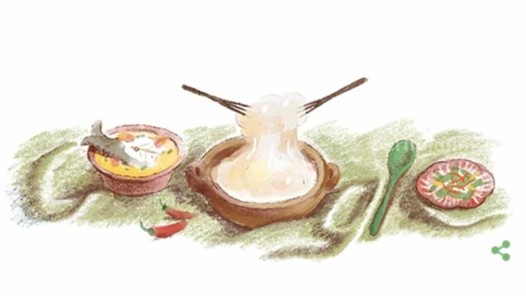 Papeda dalam Google Doodle hari ini, Jumat (20/10/2023).