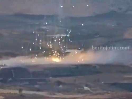 Bom fosfor putih yang diduga digunakan Israel. (Sumber foto: X/pecintasejarah2)