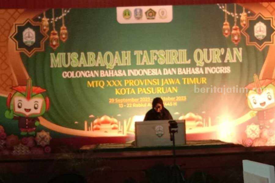 Kafilah dari Kabupaten Lamongan yang berhasil menyabet ger juara umum di MTQ XXX Jatim, di Kota Pasuruan.