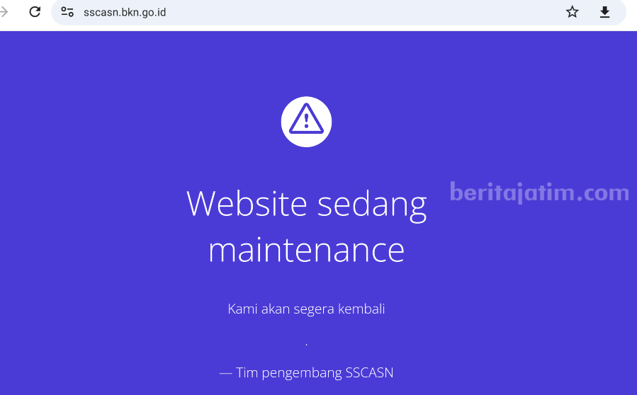 Heboh Server SSCASN Down, Pelamar Minta Perpanjangan Waktu Tangkapan layar website SSCASN.