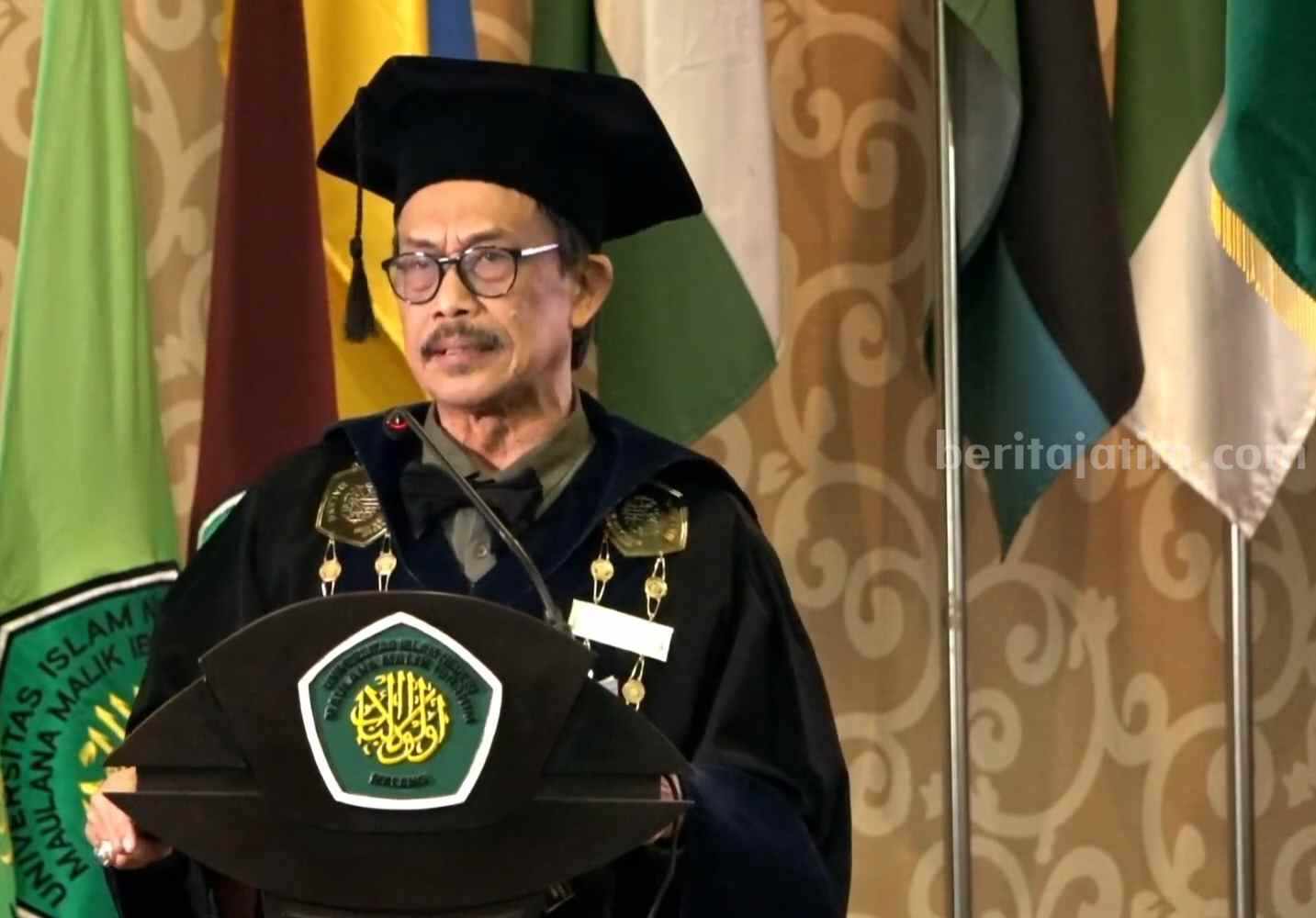 Sambutan Rektor UIN Malang saat acara pengukuhan (Foto: Istimewa)