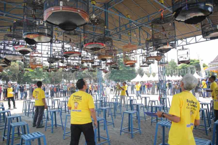 Sebanyak 1.200 burung yang mengikuti acara Lomba Burung Berkicau. [Foto: Diah Ayu/beritajatim.com]