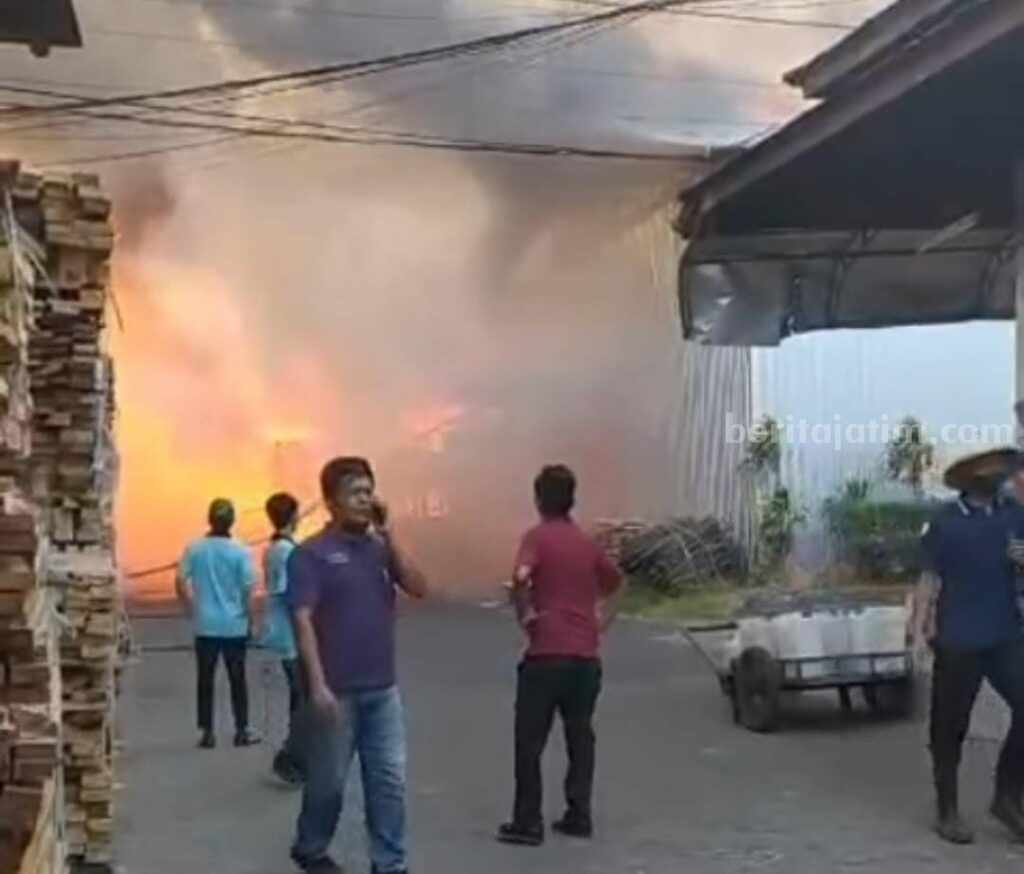 Kebakaran Hebat di Pabrik Kayu Jombang: Pemadam Berjuang Melawan Si Jago Merah jombang