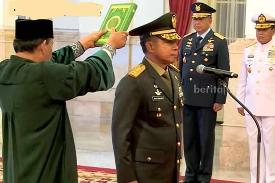 Jokowi Lantik Amran Sulaiman Mentan, Agus Subiyanto KSAD pelantikan