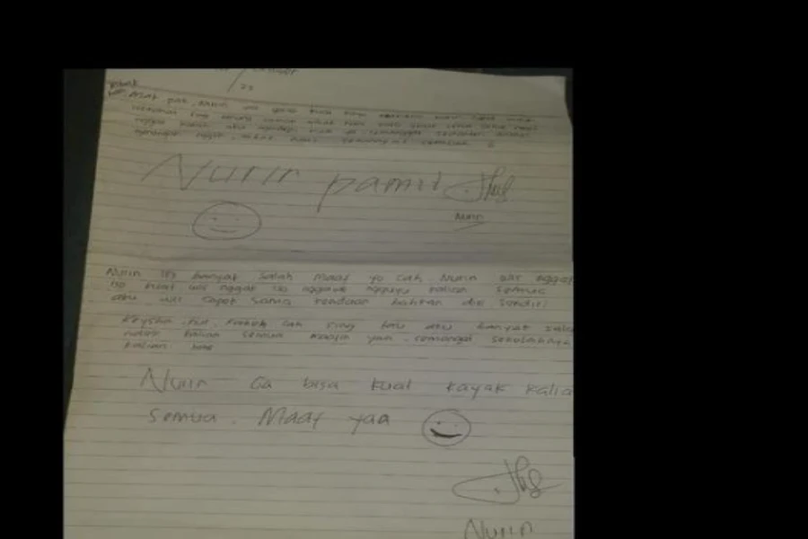 Ini Isi Surat Haru Siswi SMK Blitar Sebelum Tertabrak KA Gajayana Surat Wasiat