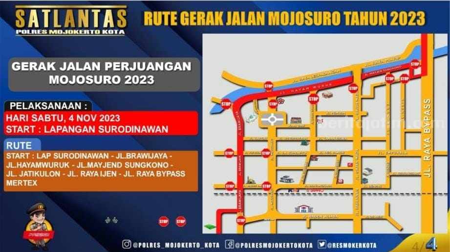 Banner rekayasa lalu-lintas yang akan diterapkan Satlantas Polresta Mojokerto. (Istimewa)