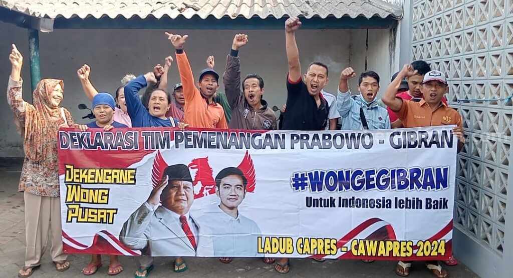 Pendukung Prabowo-Gibran di Dampit, Kabupaten Malang.