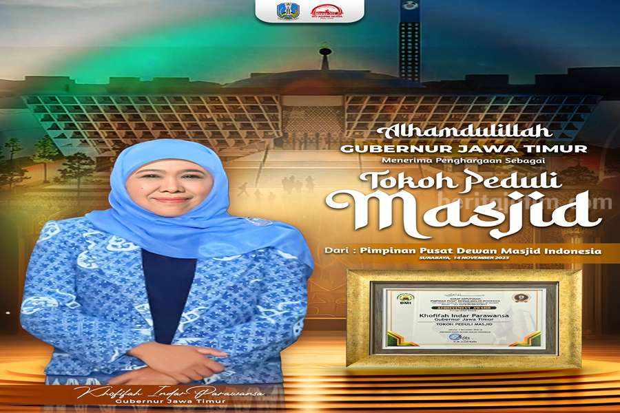 Gubernur Jatim Khofifah Terima Penghargaan Tokoh Peduli Masjid dari DMI penghargaan