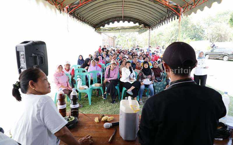 Sukarelawan Mak Ganjar Jatim melakukan penyuluhan pertanian